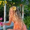 4PCS 3.5 Inches Hawaiian Flower Hair Clips for Women (White, Orange, Red, Yellow)